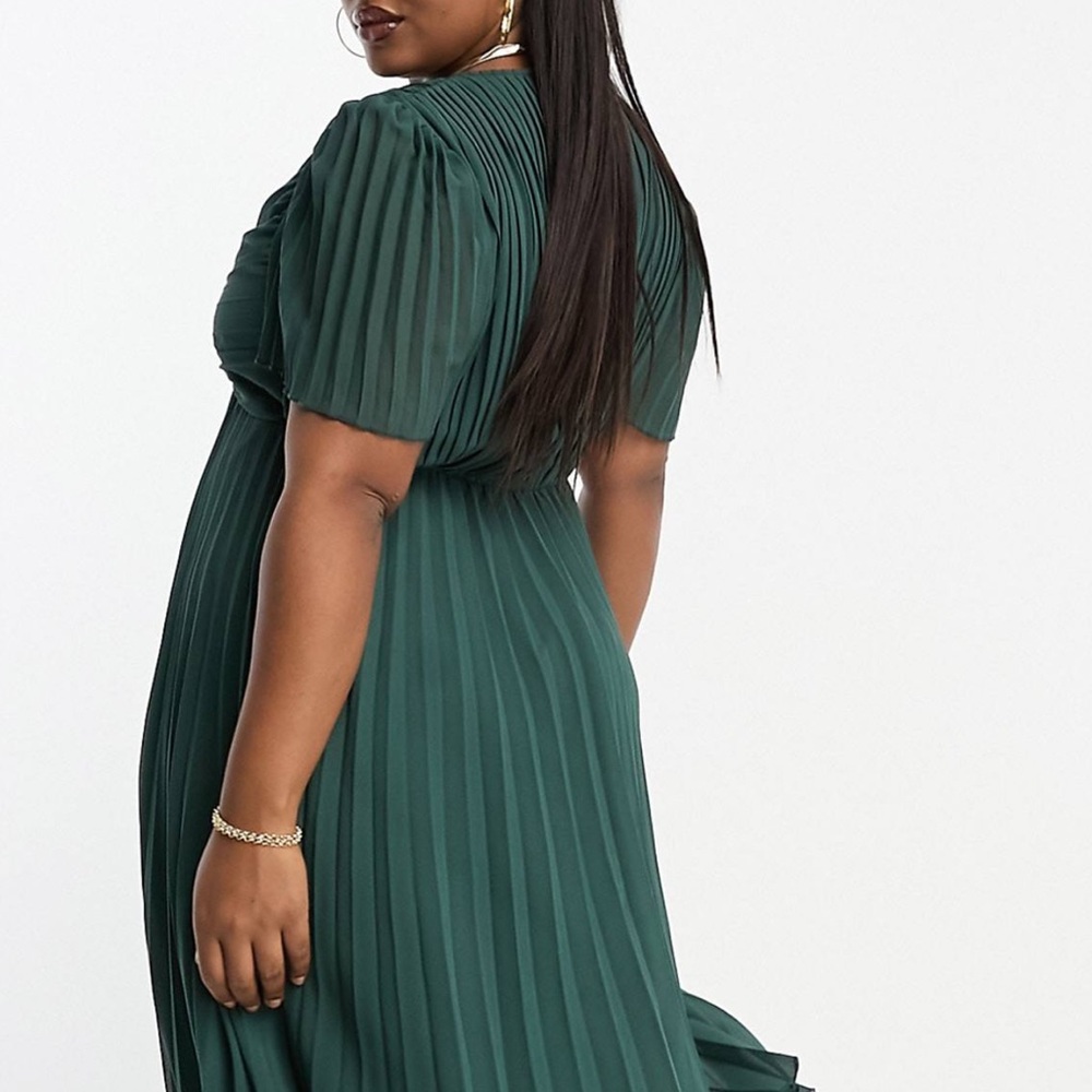 Asos Design Curve Pleated Bodice Flutter Sleeve P… - image 3
